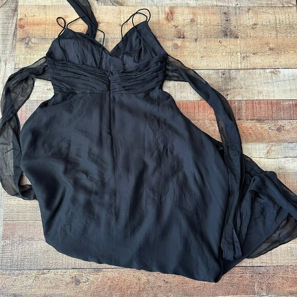 Asos Women's Size 12 Sleeveless Cami Maxi Dress in Black with Back Tie - Picture 6 of 8